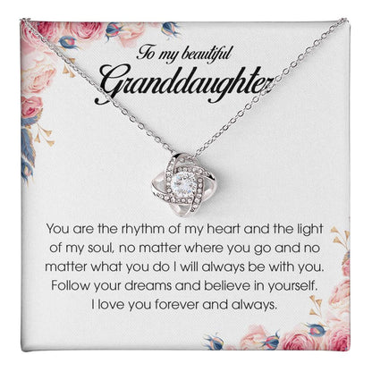 To My Beautiful Granddaughter, Love Knot Necklace