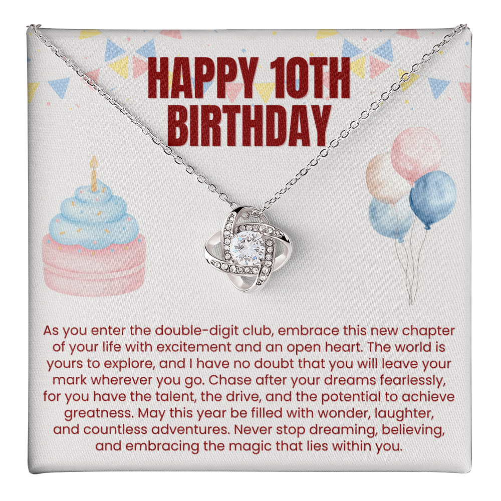 Love Knot Necklace - Happy 10th Birthday