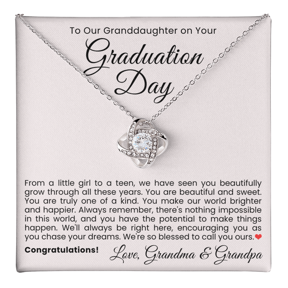 Love Knot Necklace - To Our Granddaughter on Your Graduation Day
