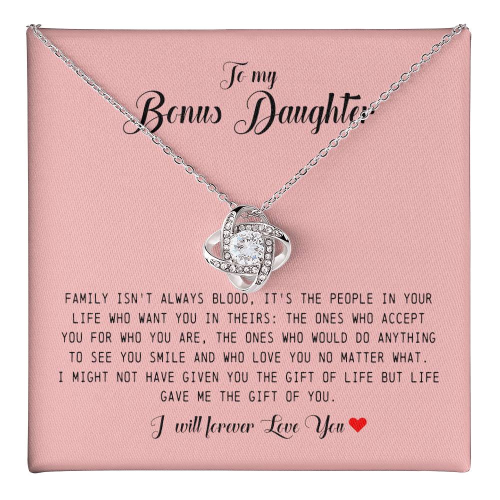 To My Bonus Daughter, Love Knot Necklace