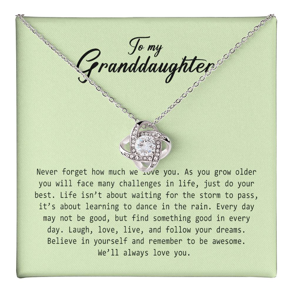 To My Granddaughter, Love Knot Necklace