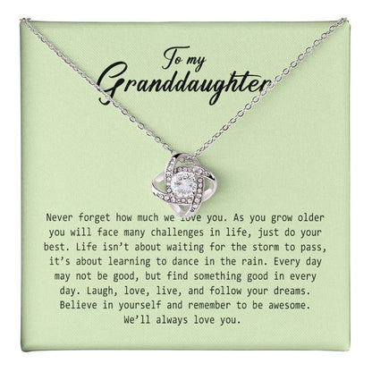 To My Granddaughter, Love Knot Necklace