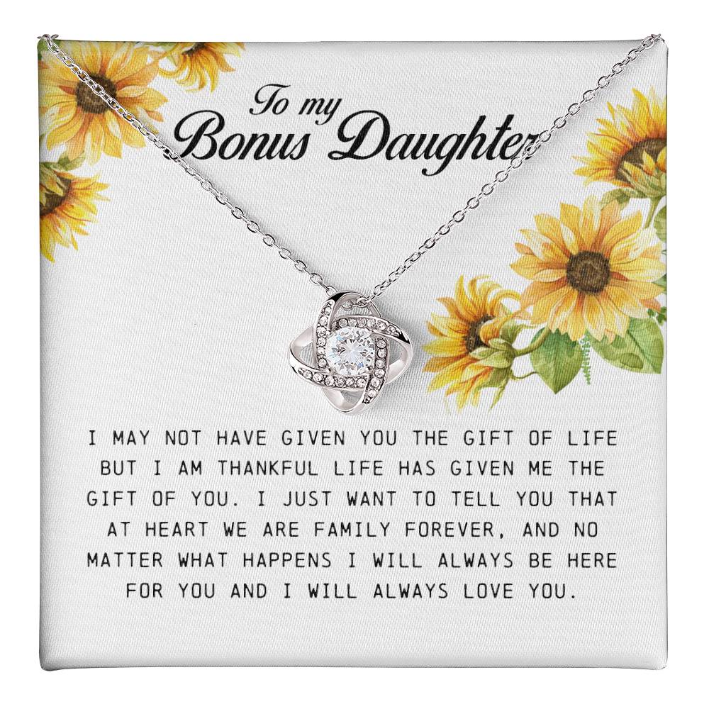 To My Bonus Daughter, Love Knot Necklace