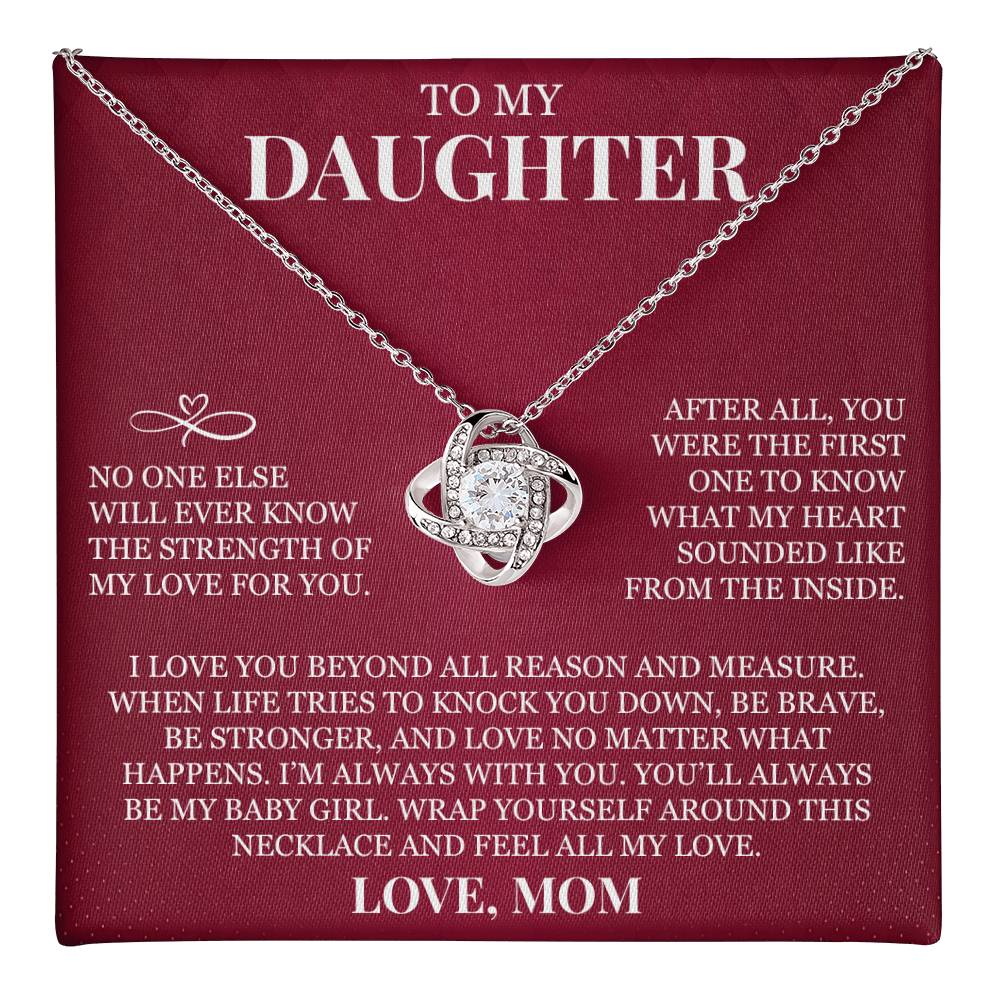 To My Daughter - Love Knot Necklace