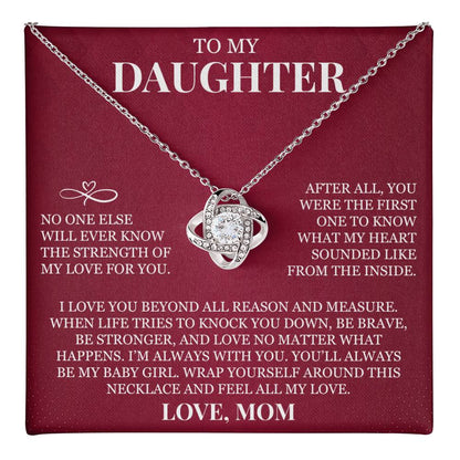 To My Daughter - Love Knot Necklace