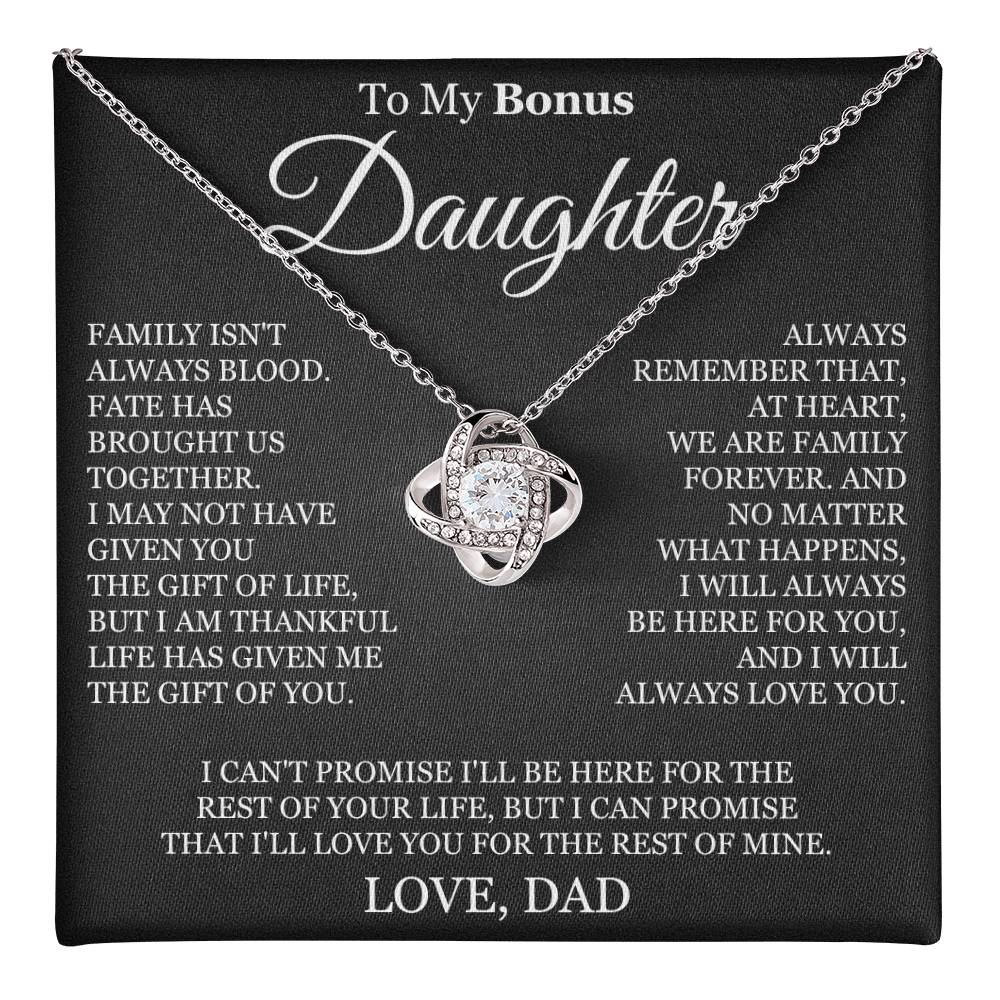 To My Bonus Daughter - Love Knot Necklace