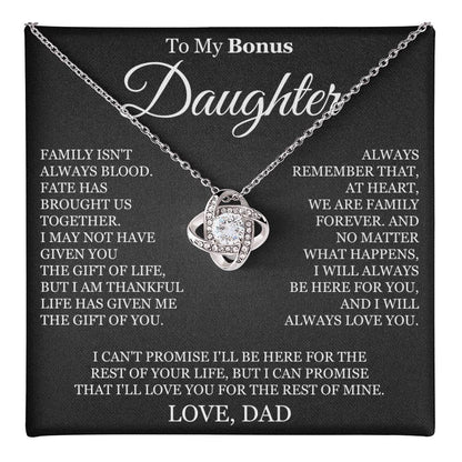 To My Bonus Daughter - Love Knot Necklace