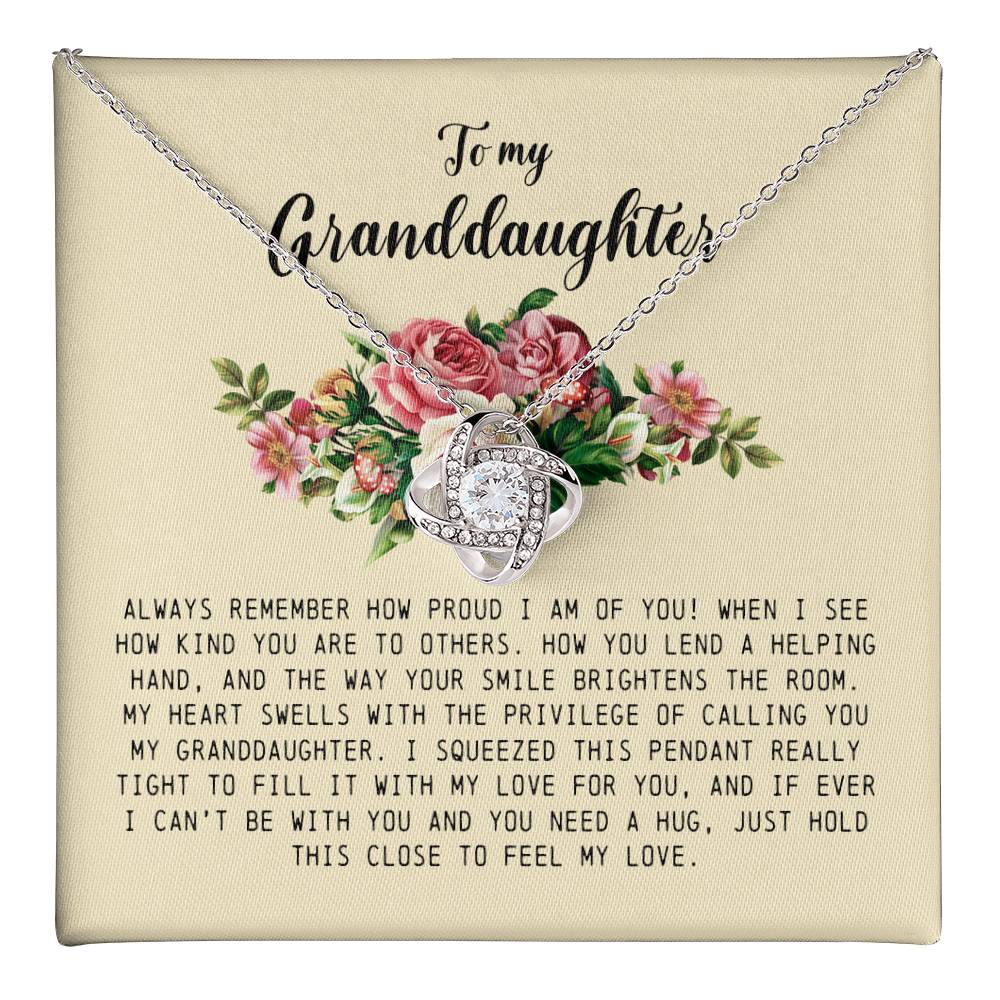To My Granddaughter, Love Knot Necklace