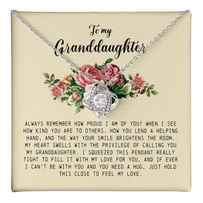 To My Granddaughter, Love Knot Necklace