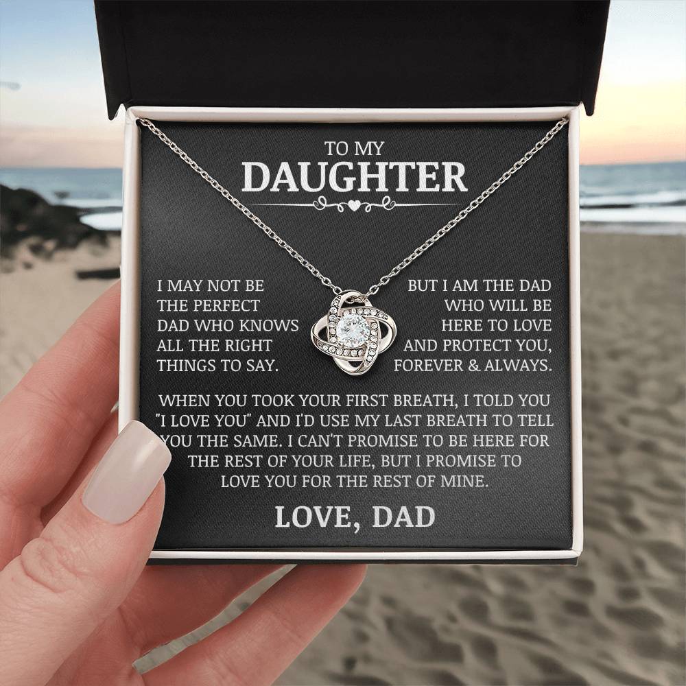 To My Daughter "Love and Protect You" Love Knot Necklace
