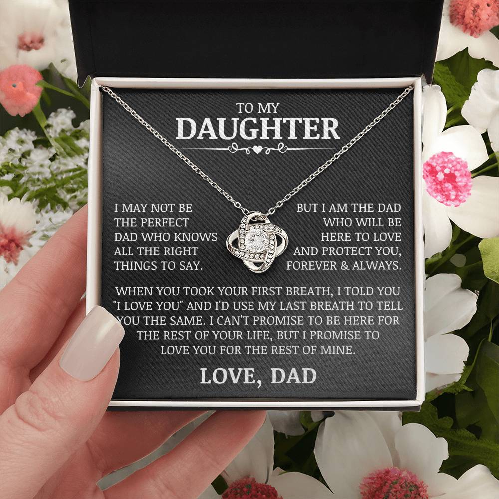 To My Daughter "Love and Protect You" Love Knot Necklace