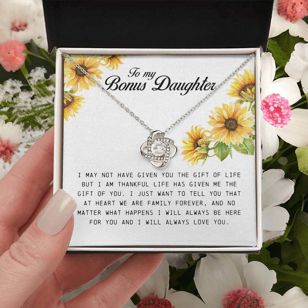 To My Bonus Daughter, Love Knot Necklace