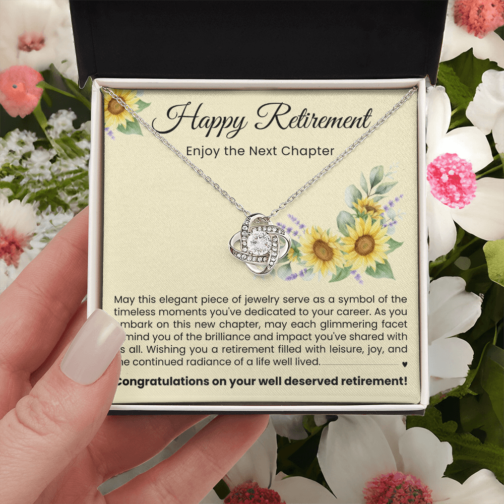 Love Knot Necklace - Happy Retirement, Enjoy The Next Chapter