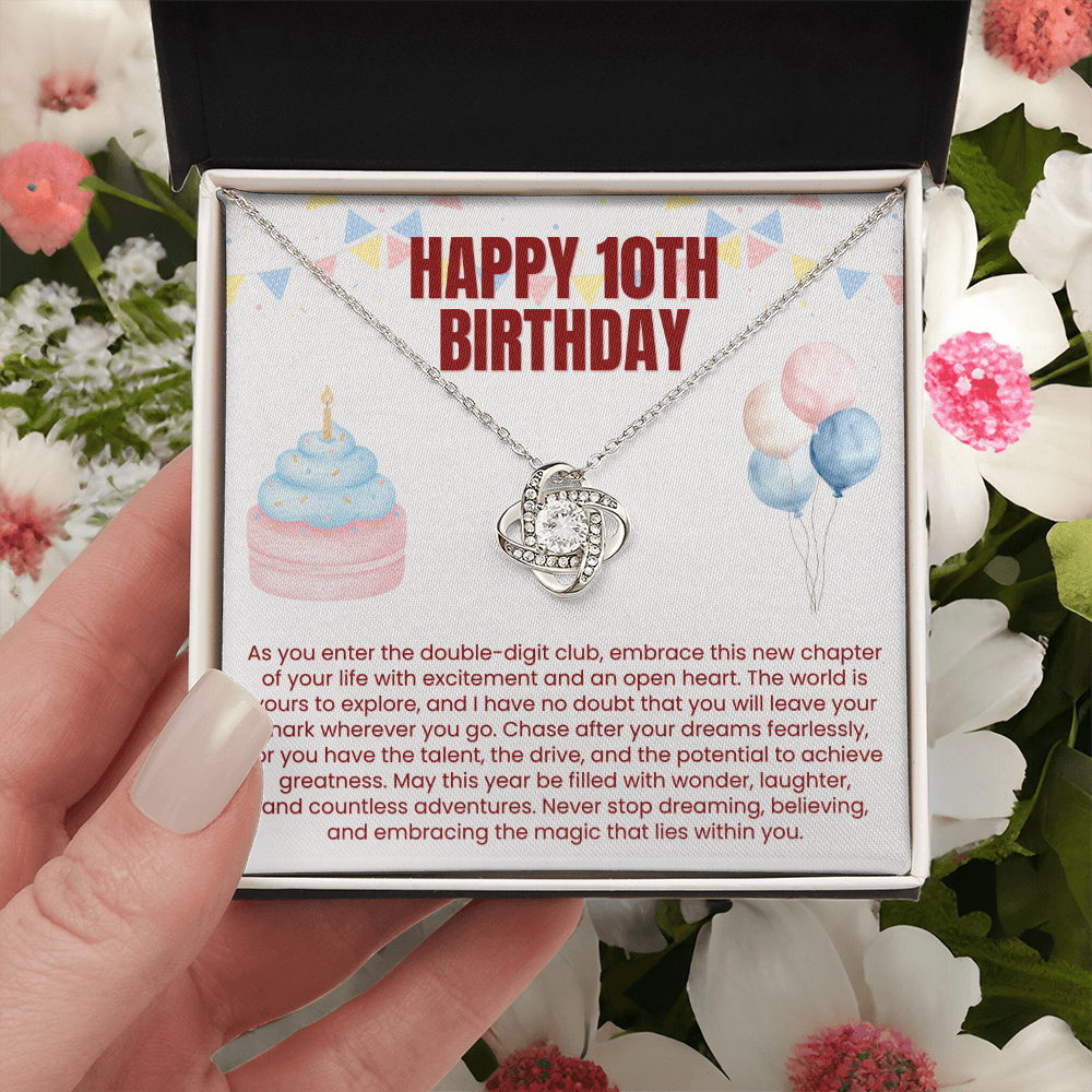 Love Knot Necklace - Happy 10th Birthday
