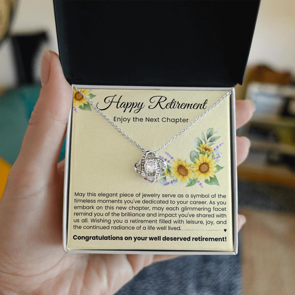 Love Knot Necklace - Happy Retirement, Enjoy The Next Chapter