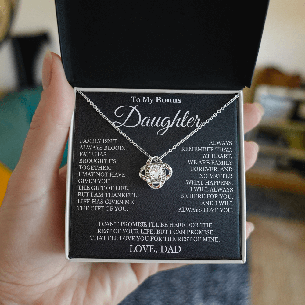 To My Bonus Daughter - Love Knot Necklace