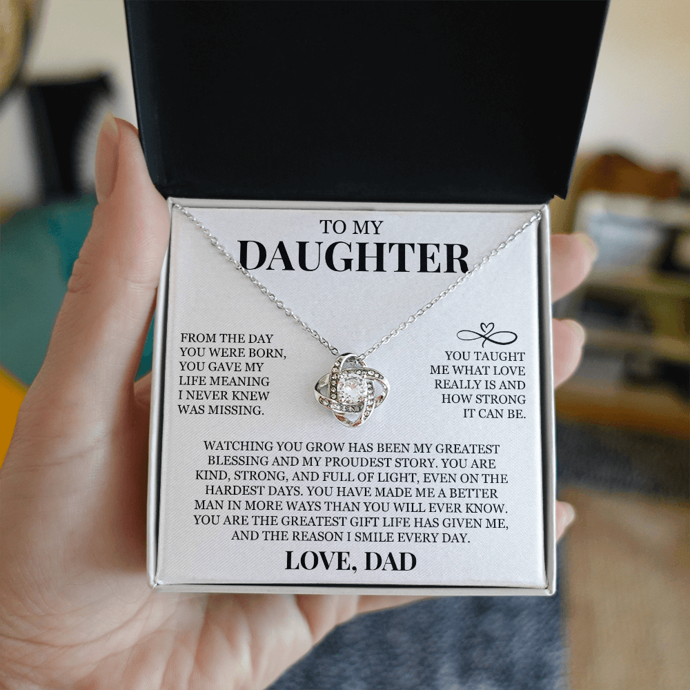 To My Daughter "The Greatest Gift Life Has Given Me" Love Knot Necklace