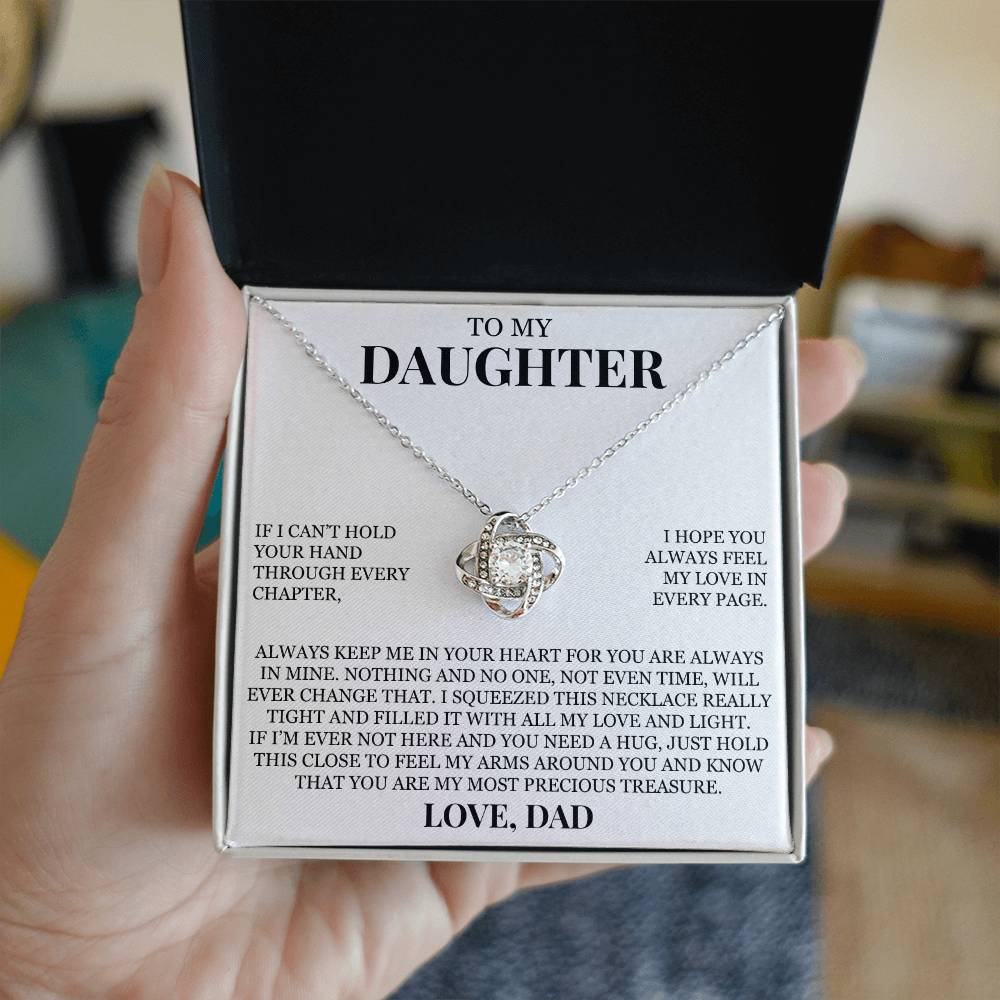 To My Daughter "You Are My Most Precious Treasure" Love Knot Necklace