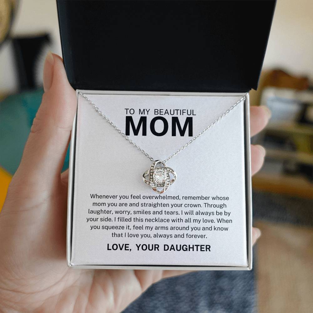 To My Beautiful Mom, Love Knot Necklace