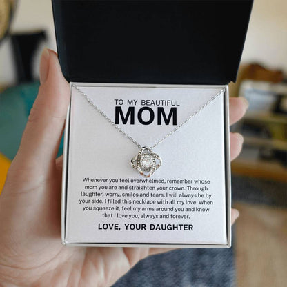 To My Beautiful Mom, Love Knot Necklace