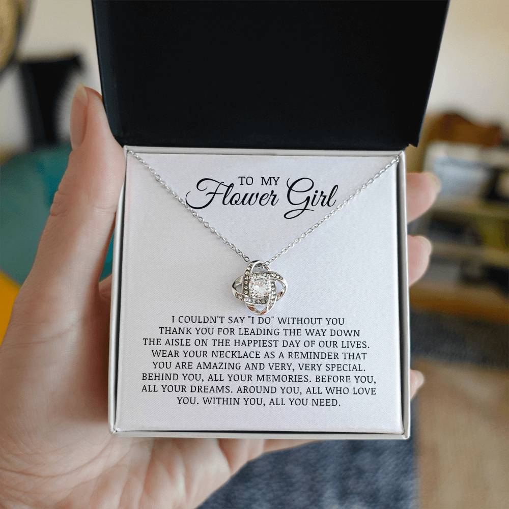 To My Flower Girl, Flower Girl Proposal Gift, Love Knot Necklace