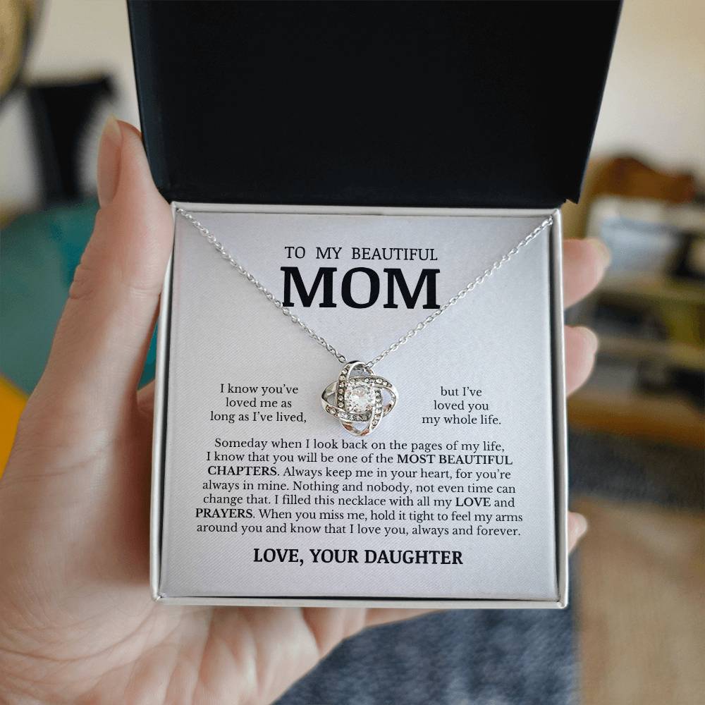 To My Beautiful Mom, Love Knot Necklace