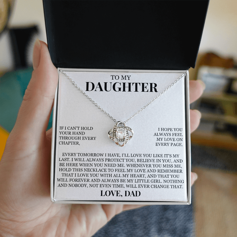 To My Daughter "I Hope You Always Feel My Love" Love Knot Necklace