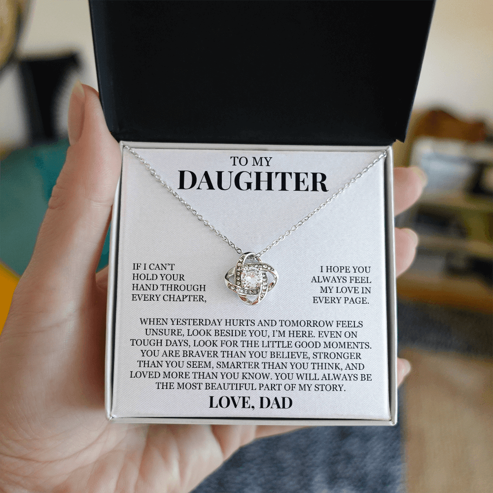 To My Daughter "I Hope You Always Feel My Love" Love Knot Necklace