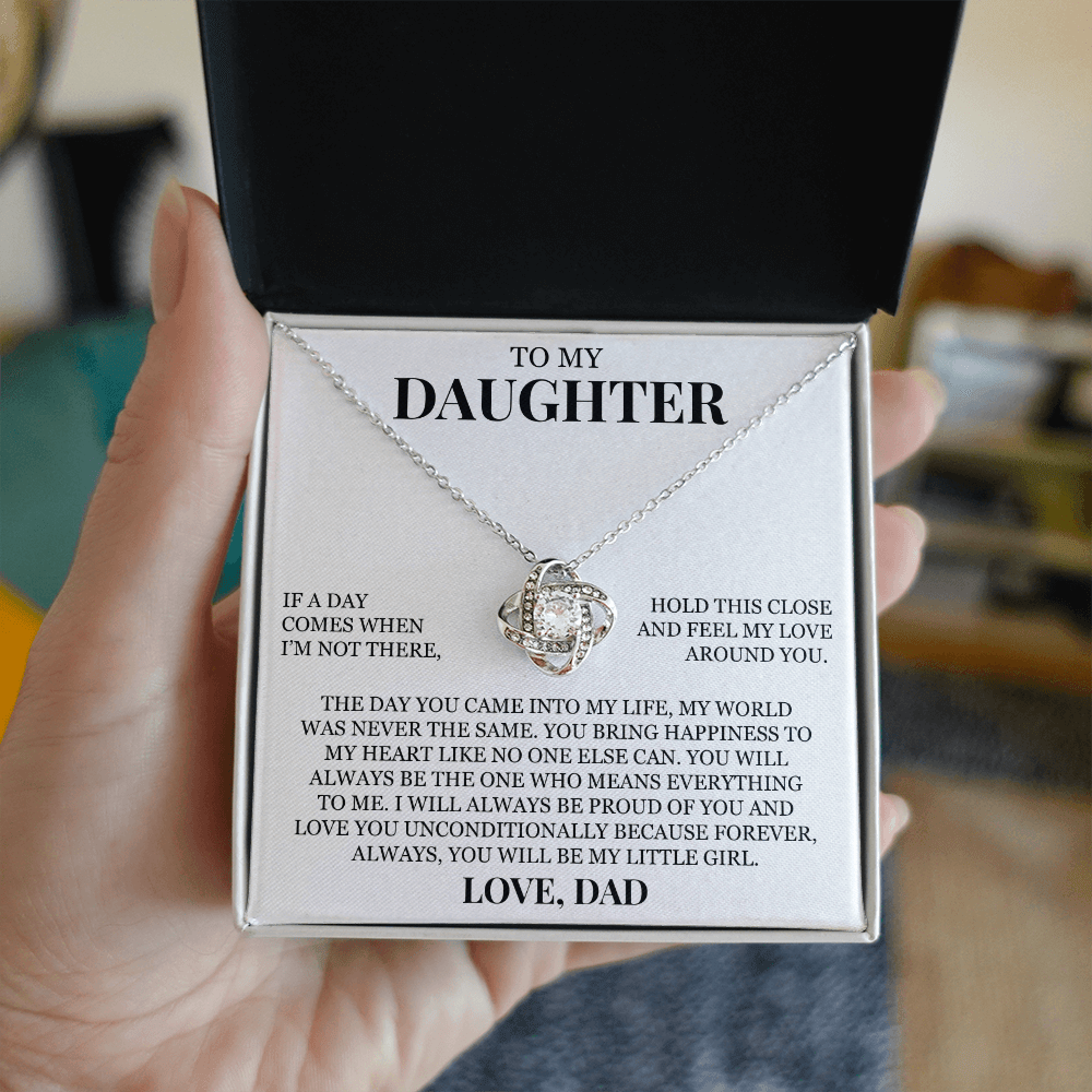 To My Daughter "You Will Always Be The One Who Means Everything to Me" Love Knot Necklace