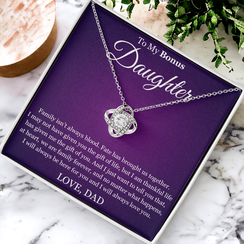 Love Knot Necklace - To My Bonus Daughter