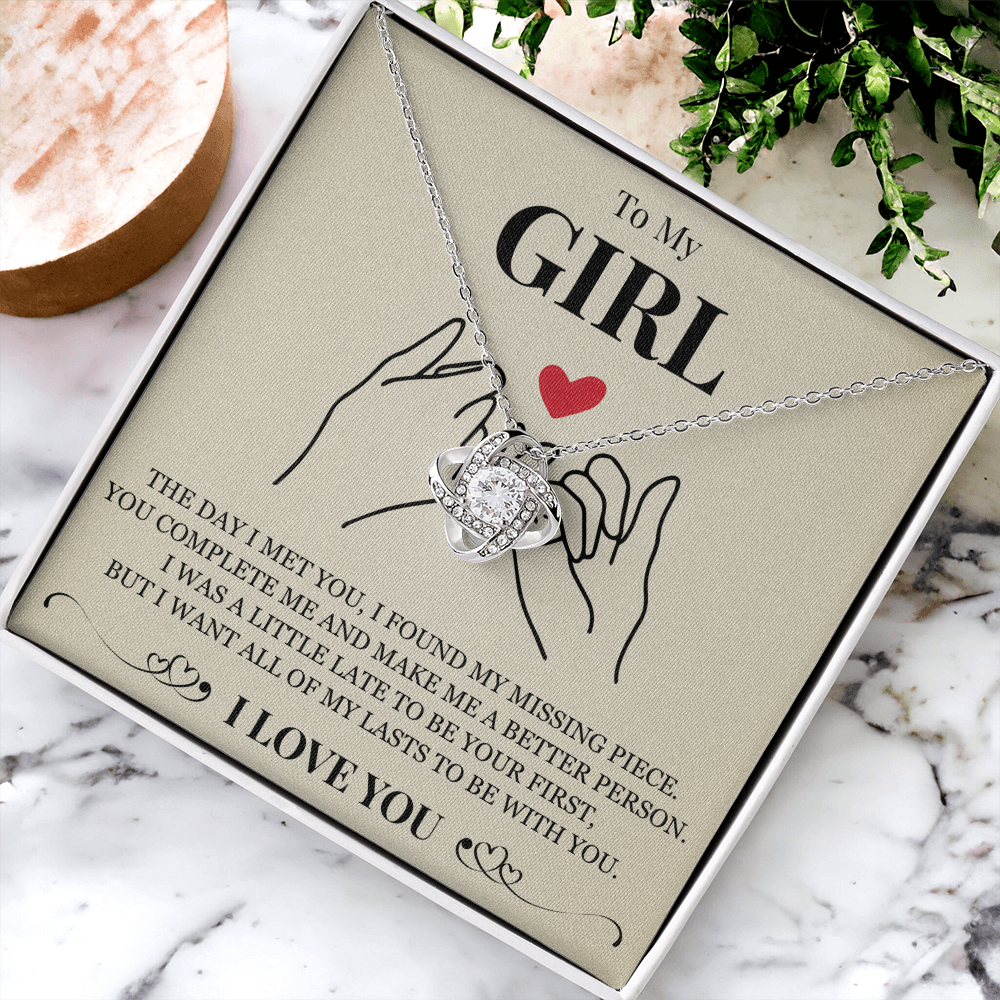 Love Knot Necklace - To My Girlfriend "You Complete Me"