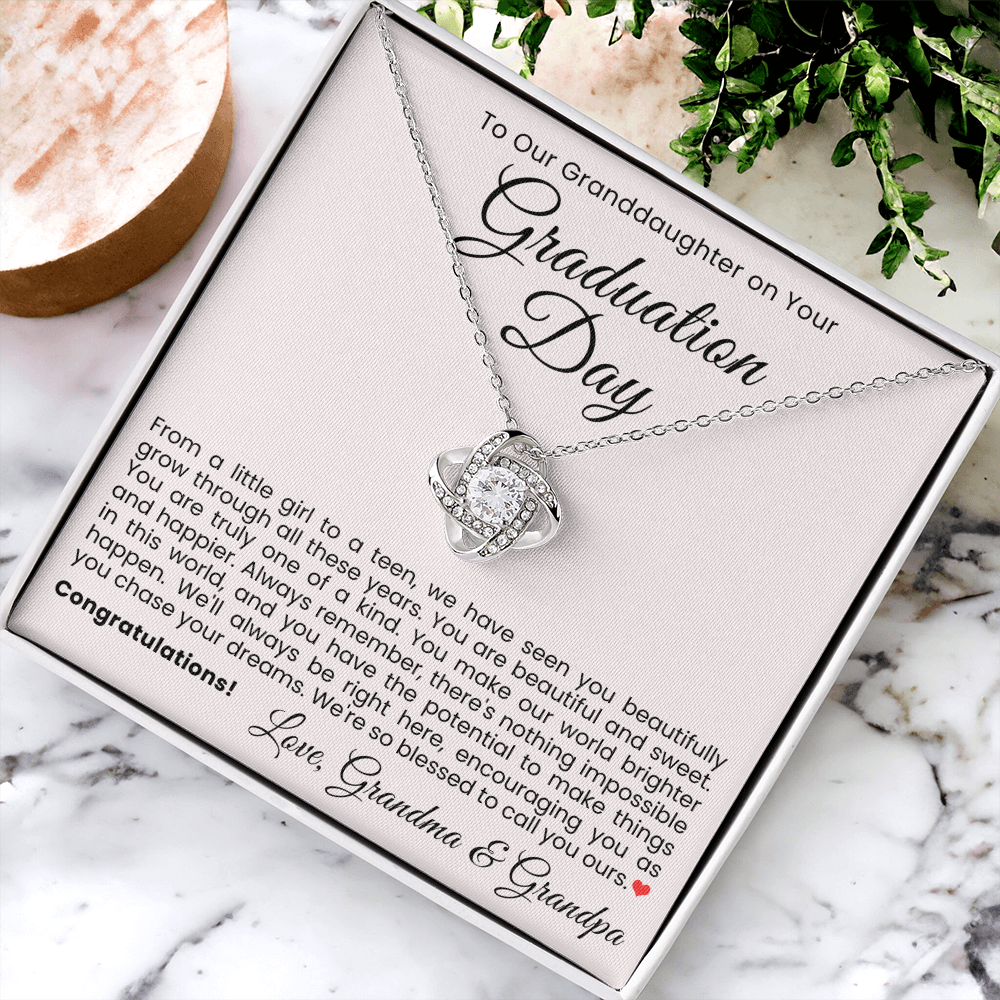 Love Knot Necklace - To Our Granddaughter on Your Graduation Day