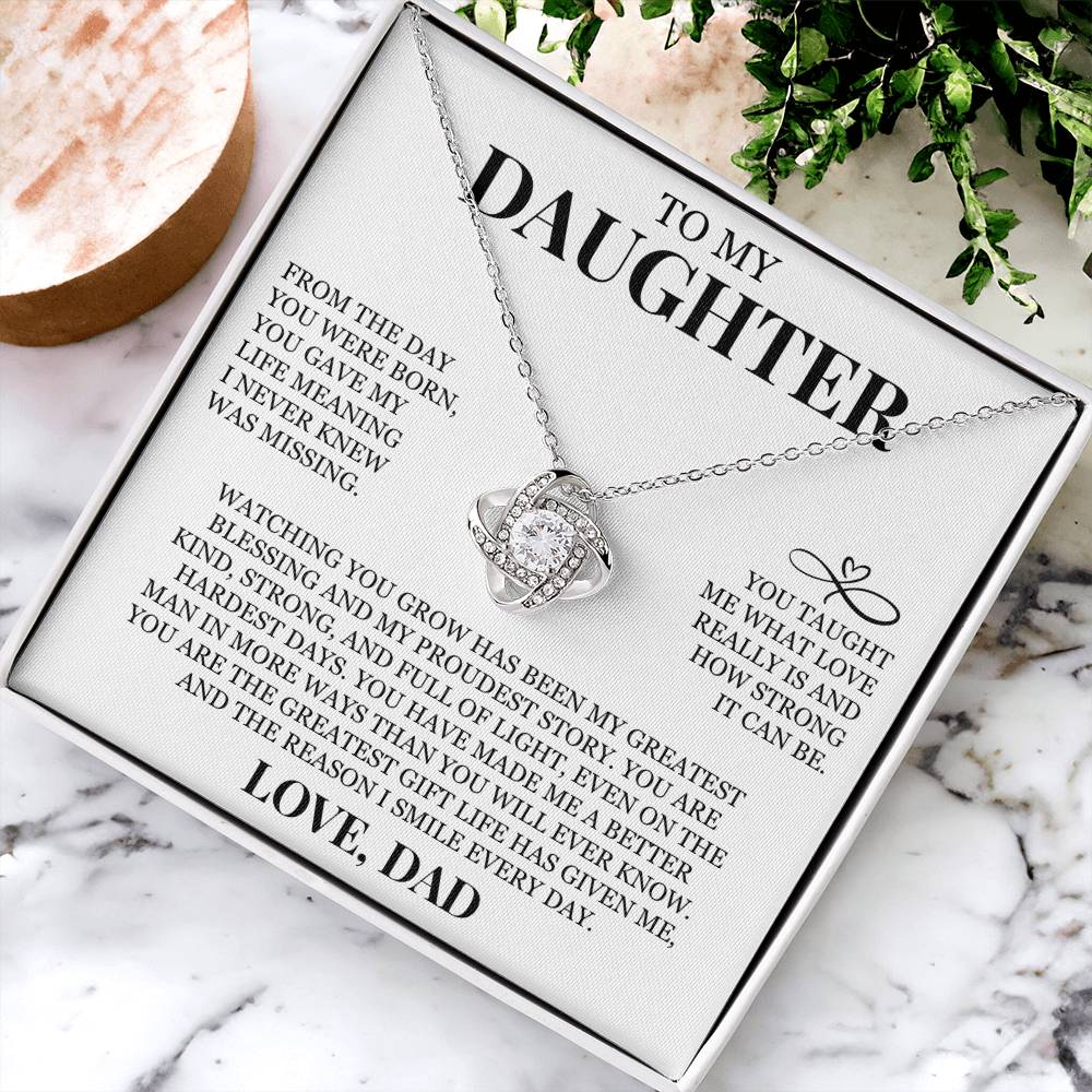 To My Daughter "The Greatest Gift Life Has Given Me" Love Knot Necklace