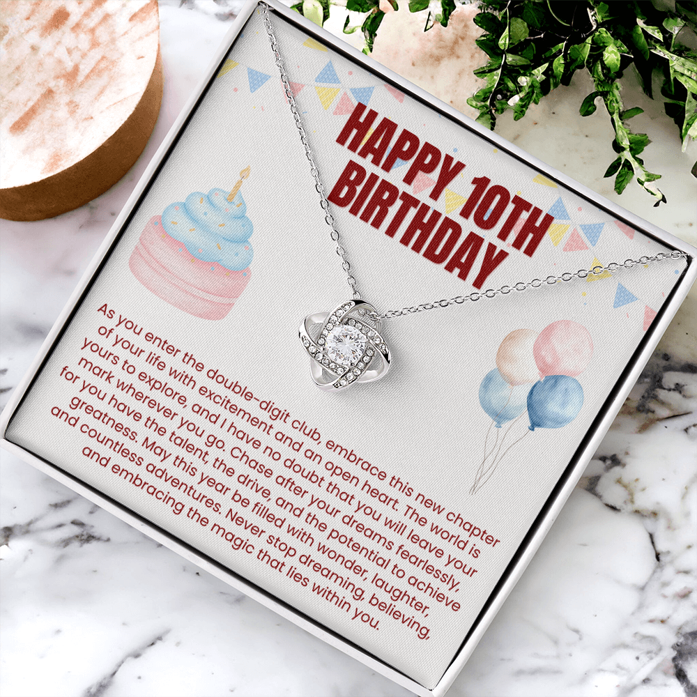 Love Knot Necklace - Happy 10th Birthday