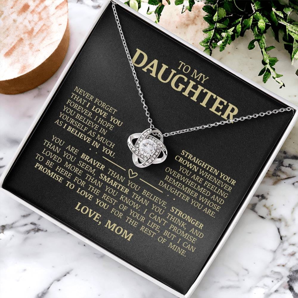 To My Daughter "Believe In Yourself" Love Knot Necklace