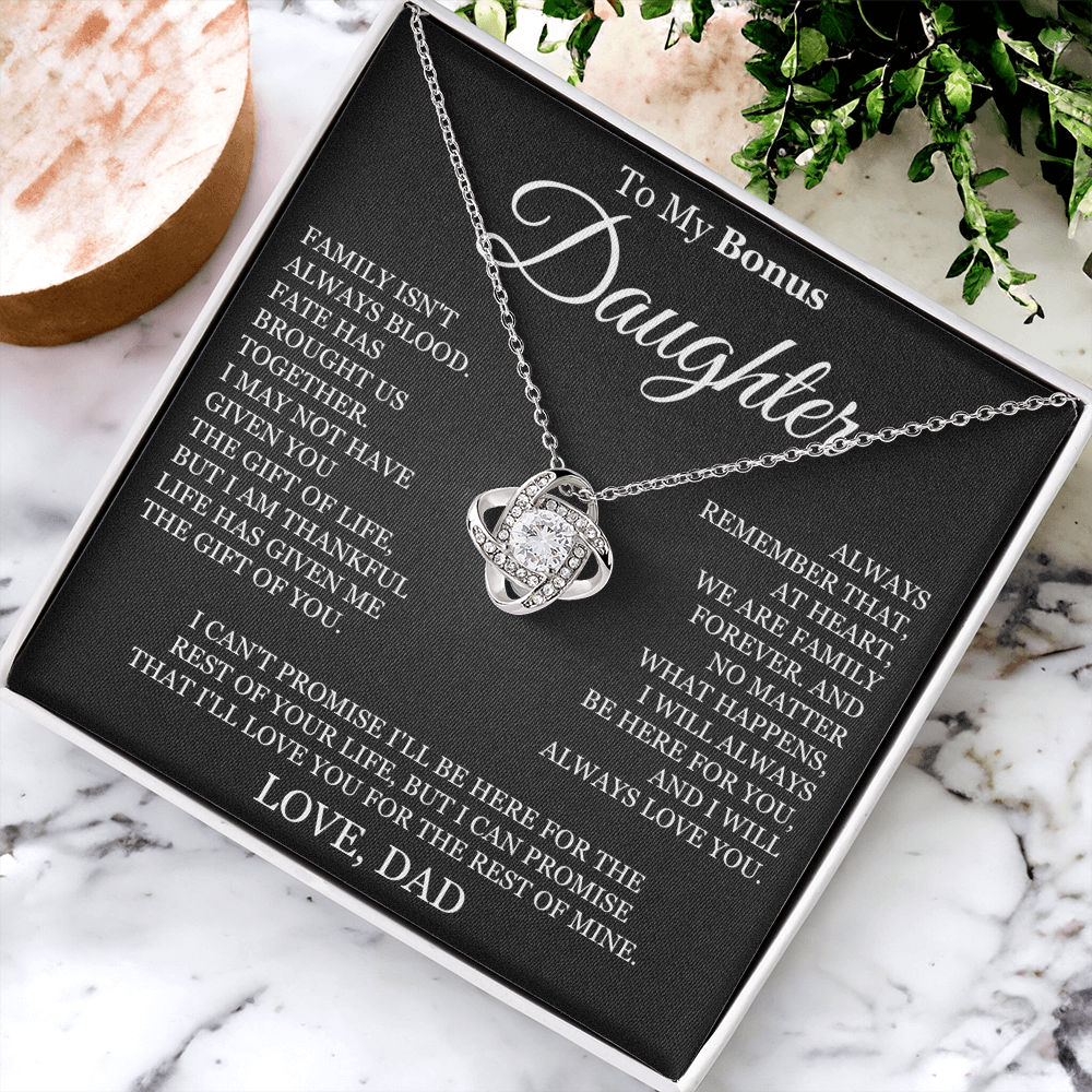 To My Bonus Daughter - Love Knot Necklace