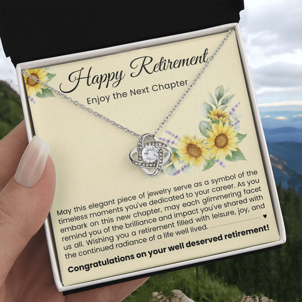 Love Knot Necklace - Happy Retirement, Enjoy The Next Chapter