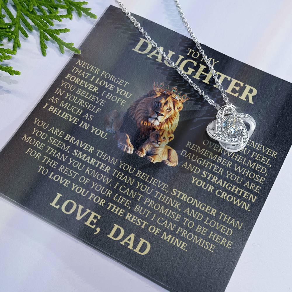 To My Daughter "Never Forget That I Love You" Necklace