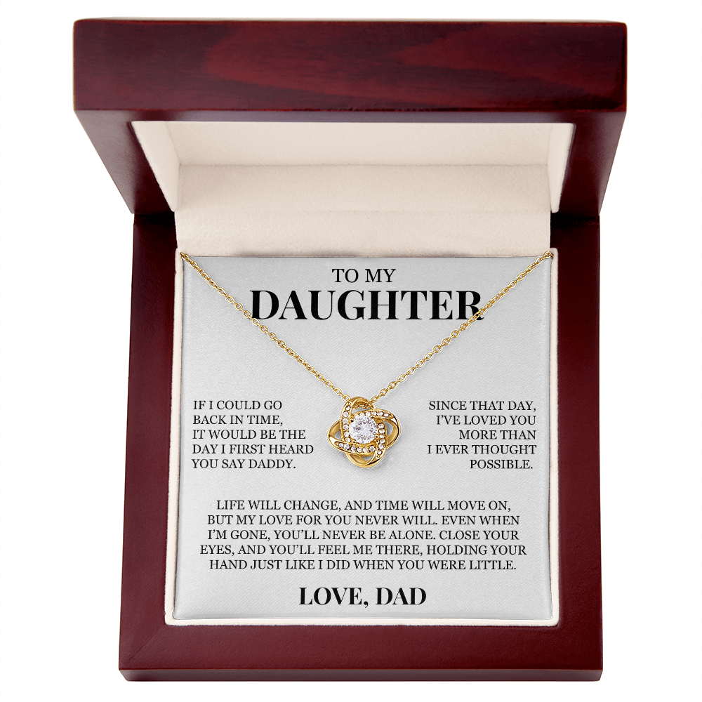 To My Daughter "You'll Never Be Alone" Love Knot Necklace
