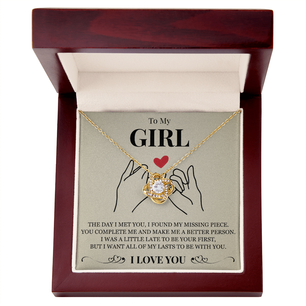 Love Knot Necklace - To My Girlfriend "You Complete Me"
