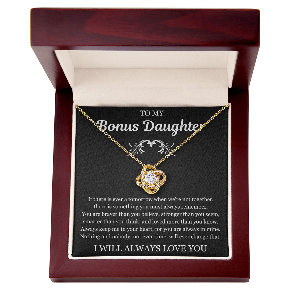 To My Bonus Daughter - Love Knot Necklace