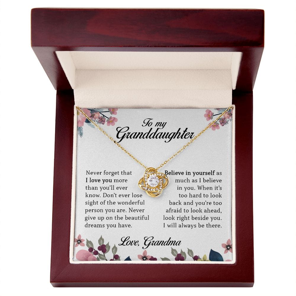 To My Granddaughter, Love Knot Necklace