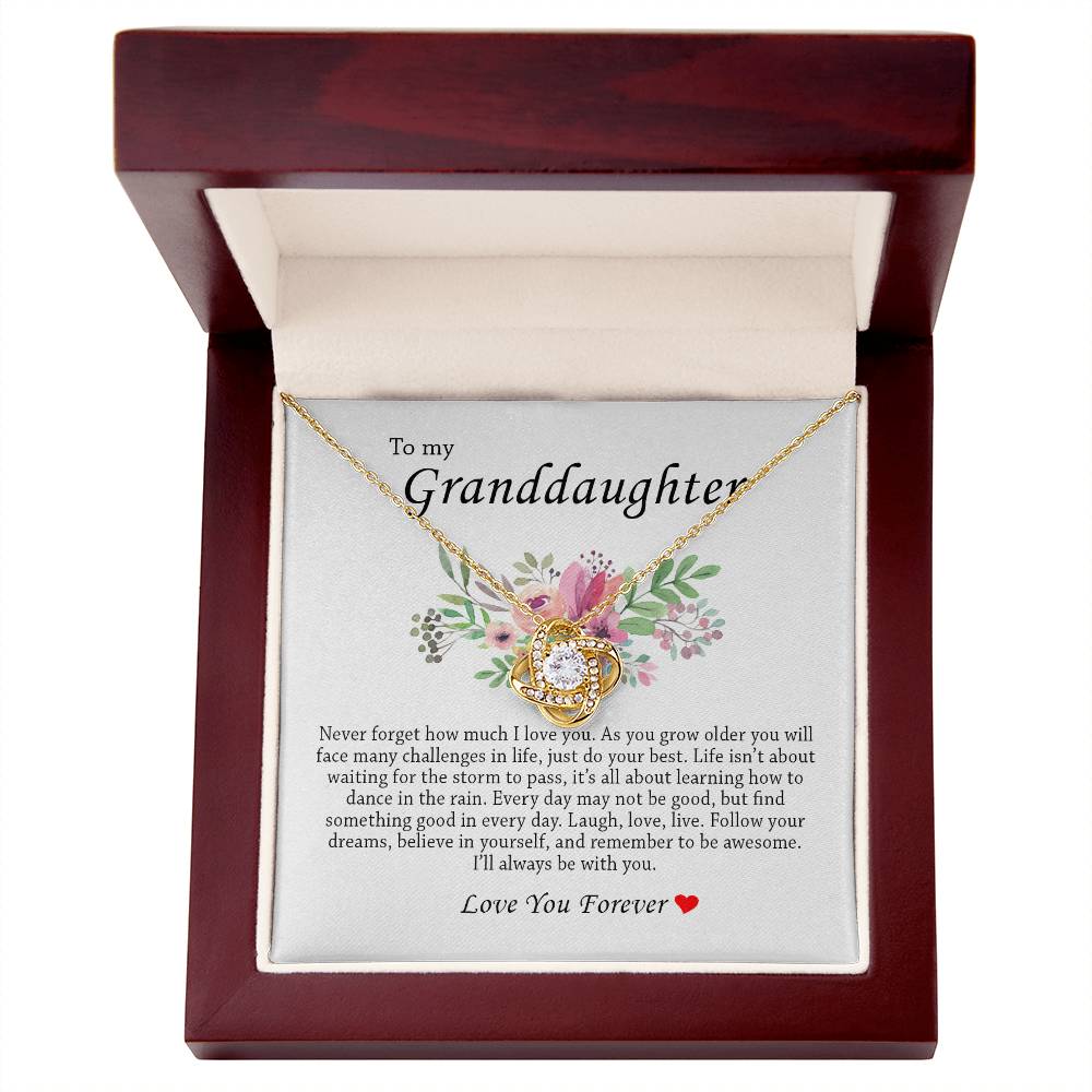 To My Granddaughter, Love Knot Necklace