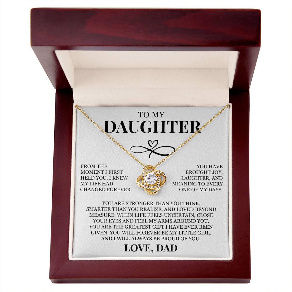 To My Daughter "I Will Always Be Proud of You" Love Knot Necklace