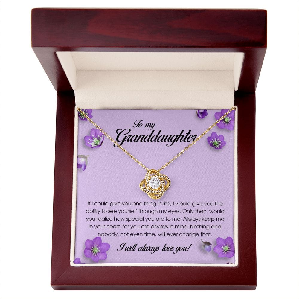 To My Granddaughter, Love Knot Necklace