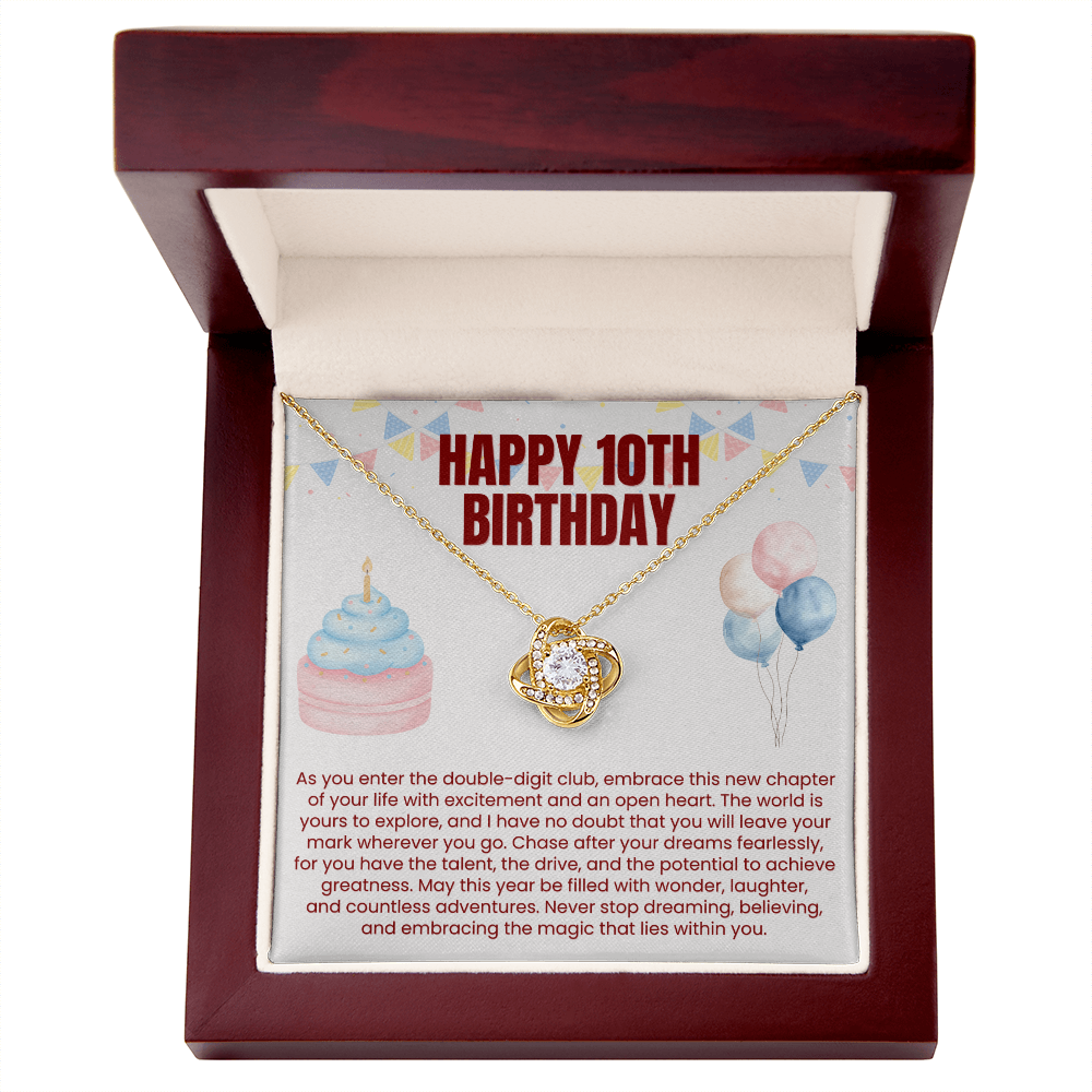 Love Knot Necklace - Happy 10th Birthday