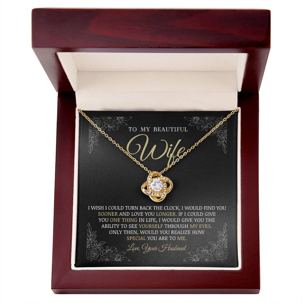 To My Beautiful Wife, Love Knot Necklace