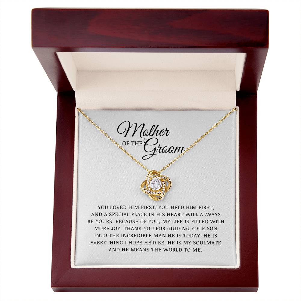 Mother of The Groom Gift, Bride to Mother In Law Gift, Love Knot Necklace, Wedding Day Gift