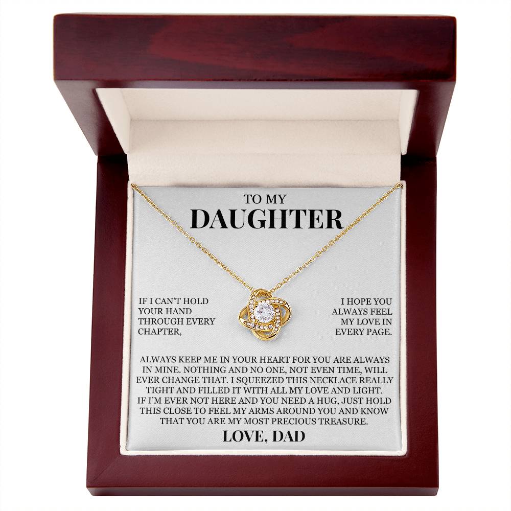 To My Daughter "You Are My Most Precious Treasure" Love Knot Necklace