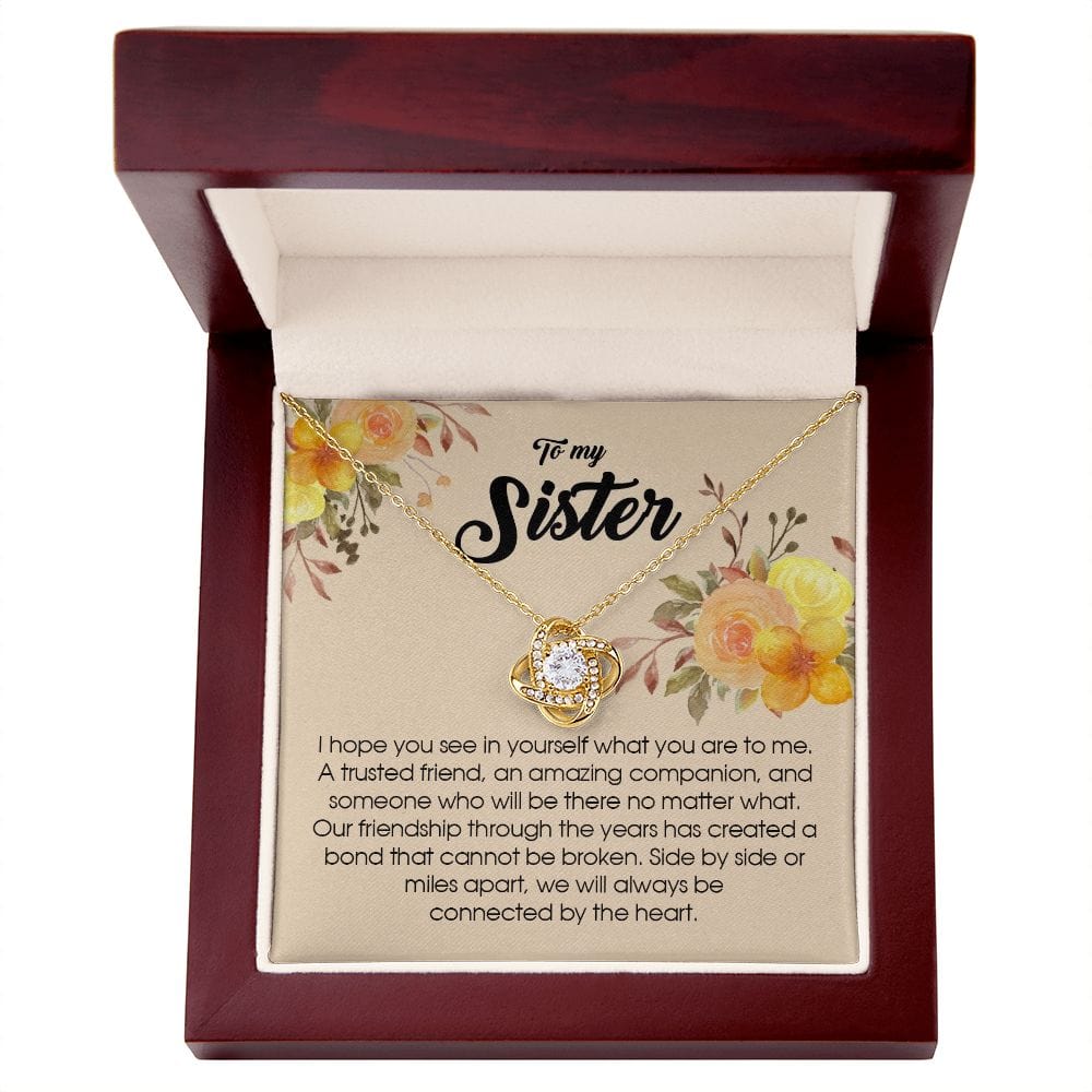 To My Sister, Love Knot Necklace